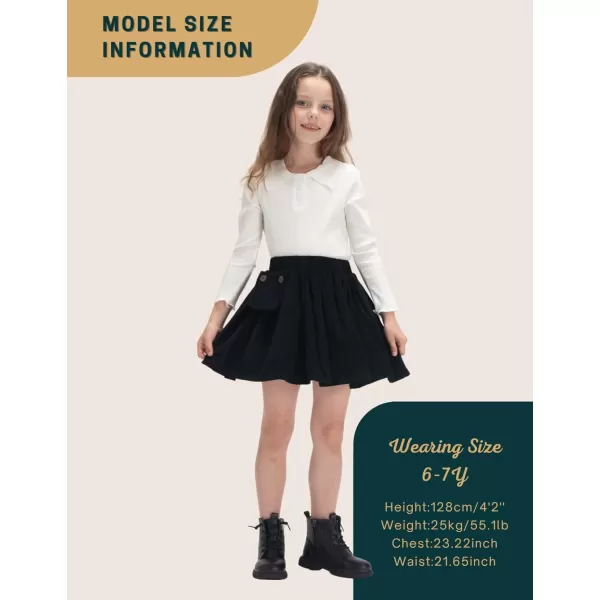 WELAKEN Girls and Toddlers Corduroy Short Mini SkirtPblack corduroy