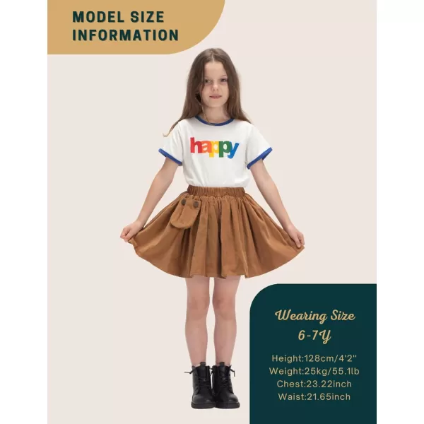 WELAKEN Girls and Toddlers Corduroy Short Mini SkirtPkhaki corduroy