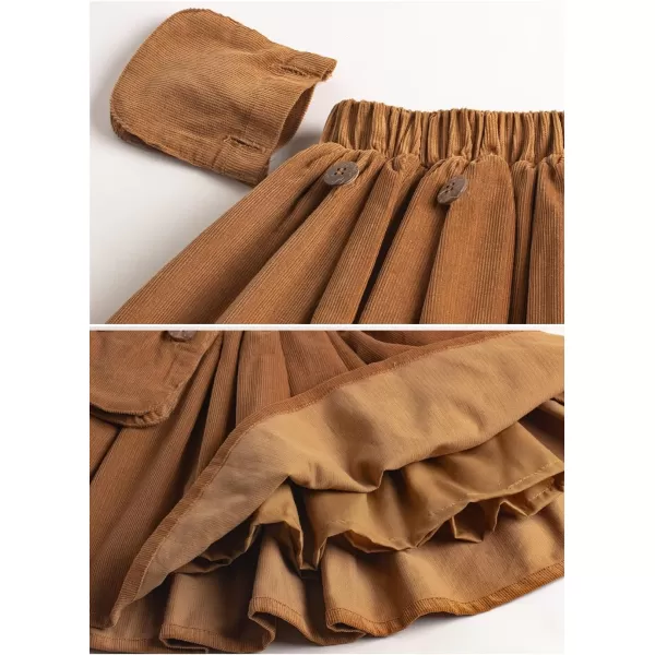 WELAKEN Girls and Toddlers Corduroy Short Mini SkirtPkhaki corduroy