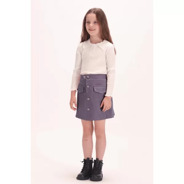 WELAKEN Girls and Toddlers Corduroy Short Mini SkirtPurple