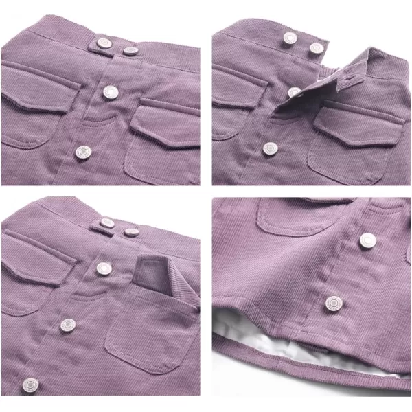 WELAKEN Girls and Toddlers Corduroy Short Mini SkirtPurple