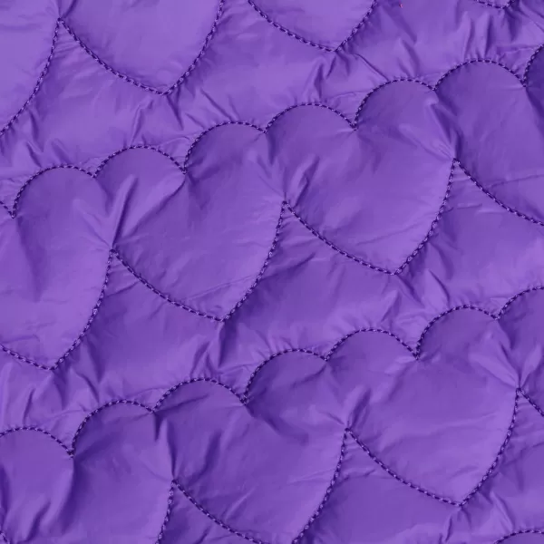 WELAKEN Lightweight Heart Quilted Cotton Puffer Jacket for Girls ampamp Kids Zip Up Hooded Coat with Kangaroo PocketPurple