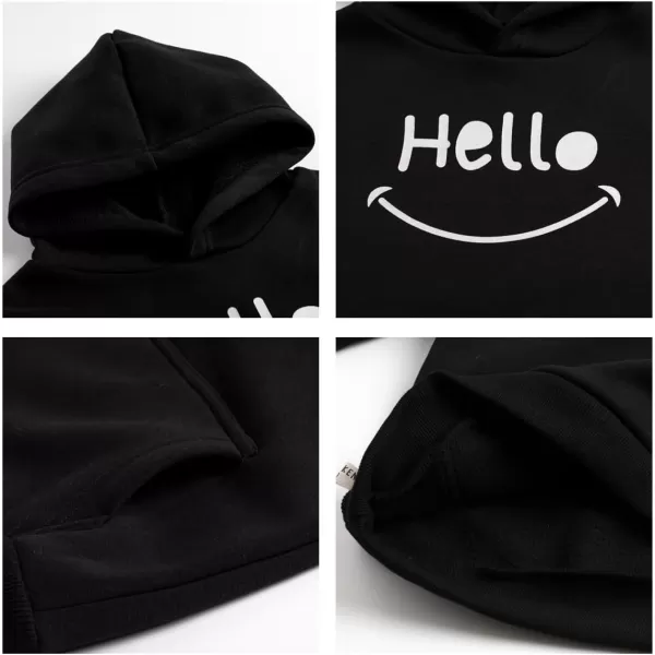 WELAKEN Loved Letter Print Sweatshirt for Baby Girl Toddler ampamp Kids Pullover HoodiesFleecehello