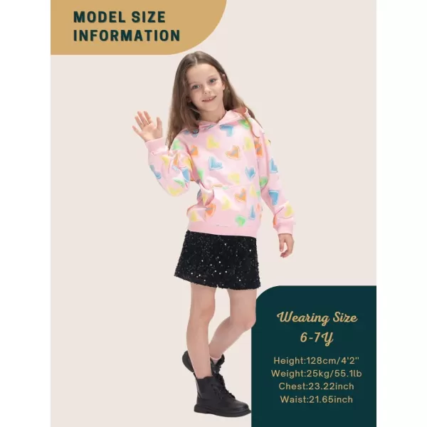 WELAKEN Loved Letter Print Sweatshirt for Baby Girl Toddler ampamp Kids Pullover HoodiesHeart pink