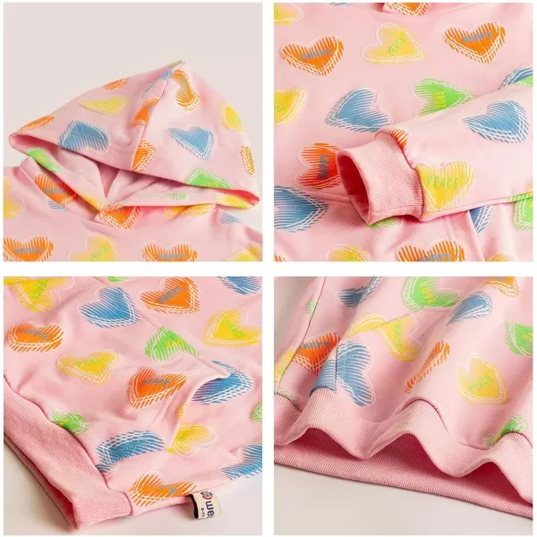 WELAKEN Loved Letter Print Sweatshirt for Baby Girl Toddler ampamp Kids Pullover HoodiesHeart pink