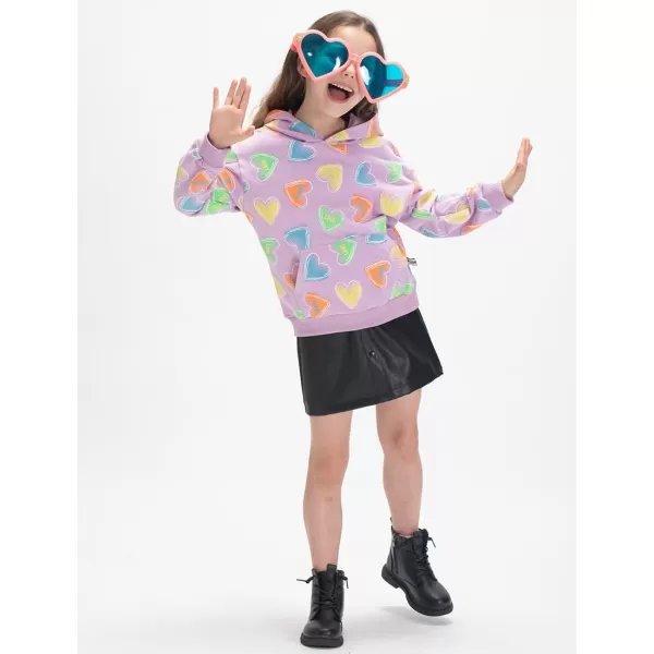 WELAKEN Loved Letter Print Sweatshirt for Baby Girl Toddler ampamp Kids Pullover HoodiesHeart purple