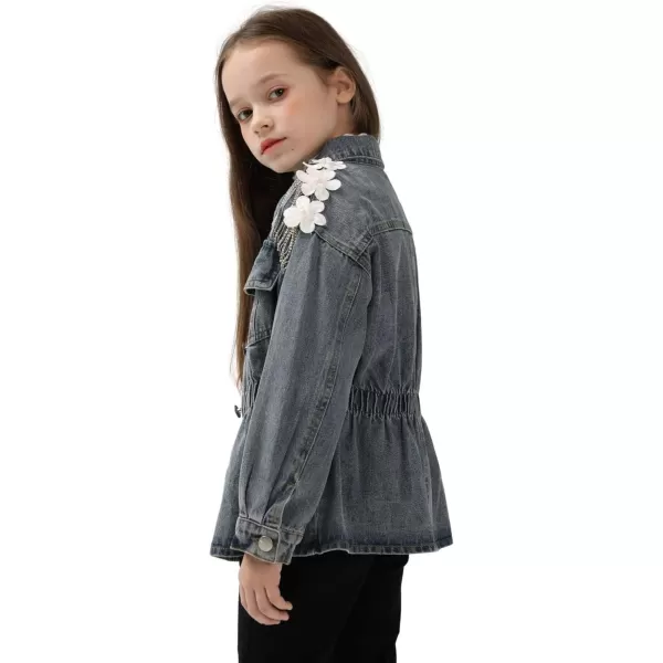 WELAKEN Unicorn Jean Jacket for Girls Kids ampamp Toddler with Sparkly Sleeve Girls Spring Outfit Denim Jackets OuterwearBlue