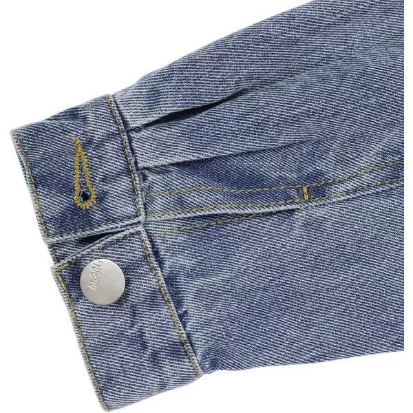WELAKEN Unicorn Jean Jacket for Girls Kids ampamp Toddler with Sparkly Sleeve Girls Spring Outfit Denim Jackets OuterwearBlue