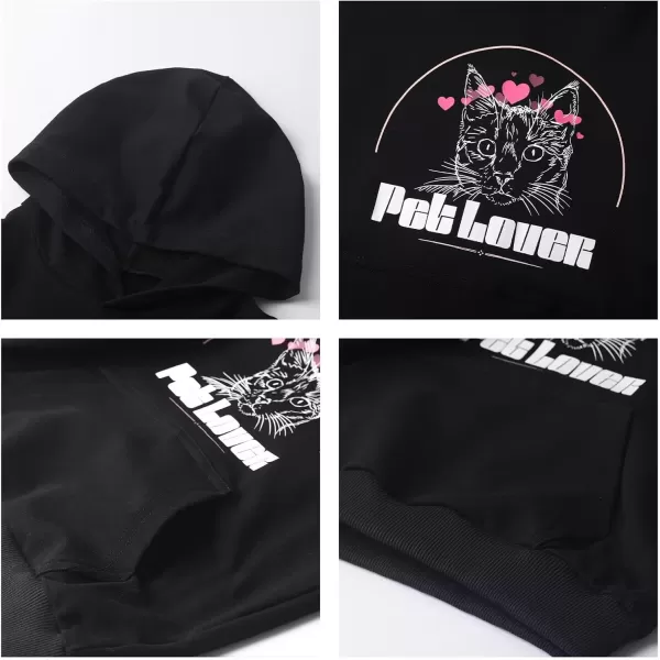 WELAKEN Unicorn Sweatshirts for Girls Toddler ampamp Kids II Little Girls Pullover Tops Sweaters ampamp HoodiesCatsblack