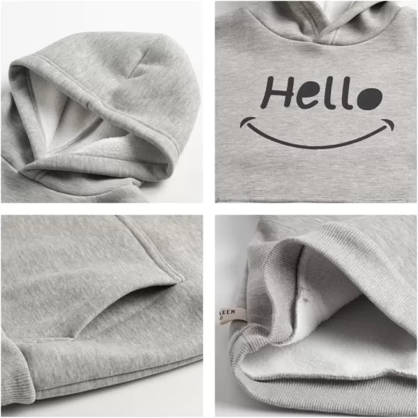 WELAKEN Unicorn Sweatshirts for Girls Toddler ampamp Kids II Little Girls Pullover Tops Sweaters ampamp HoodiesFleecegrey hello