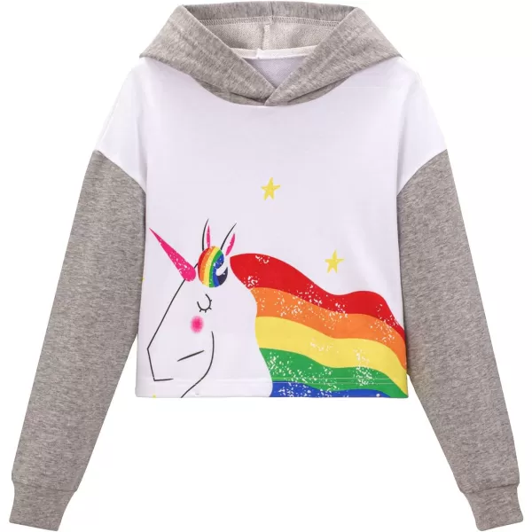 WELAKEN Unicorn Sweatshirts for Girls Toddler ampamp Kids II Little Girls Pullover Tops Sweaters ampamp HoodiesWhite unicorn