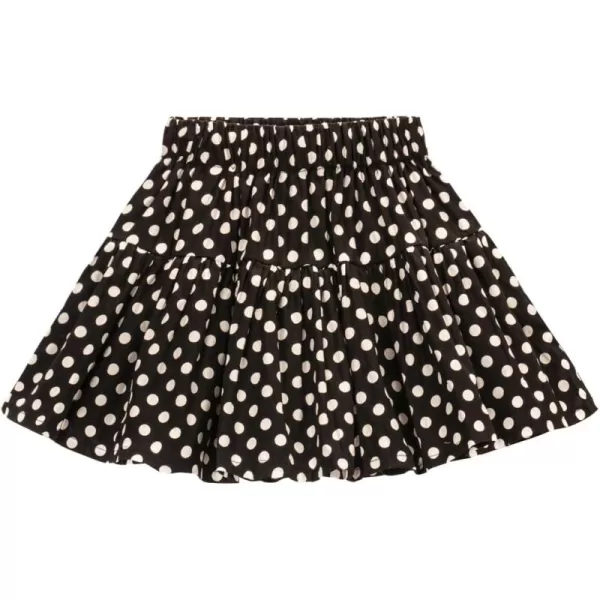 Girls and Toddlers Skirts Floral ampamp Plaid Mini Skirt with Builtin ShortsBlack dot