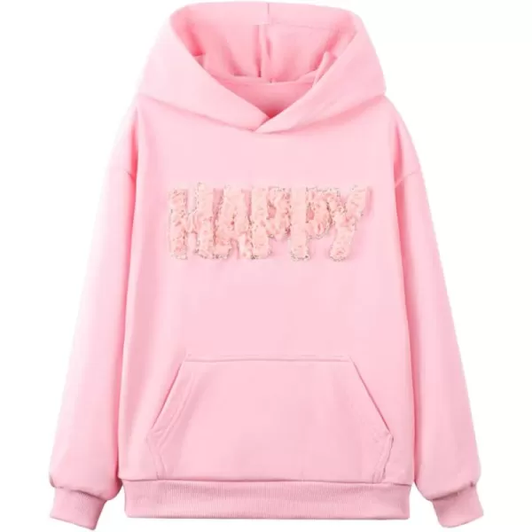 WELAKEN Girls Hoodies Sweatshirts Long Sleeves Pullover TopsAhappy pink