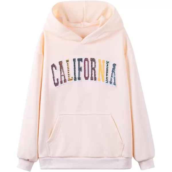 WELAKEN Girls Hoodies Sweatshirts Long Sleeves Pullover TopsLcalifornia beige