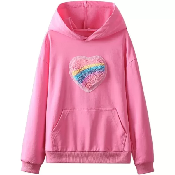 WELAKEN Girls Hoodies Sweatshirts Long Sleeves Pullover TopsPatchheart