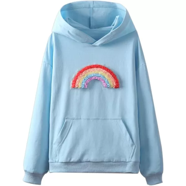 WELAKEN Girls Hoodies Sweatshirts Long Sleeves Pullover TopsPatchrainbow