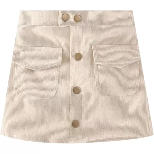 WELAKEN Girls and Toddlers Corduroy Short Mini SkirtAbeige