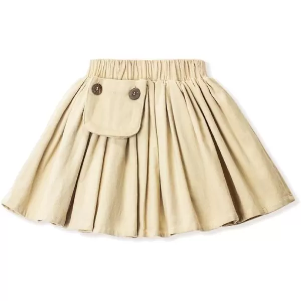 WELAKEN Girls and Toddlers Corduroy Short Mini SkirtPbeige corduroy