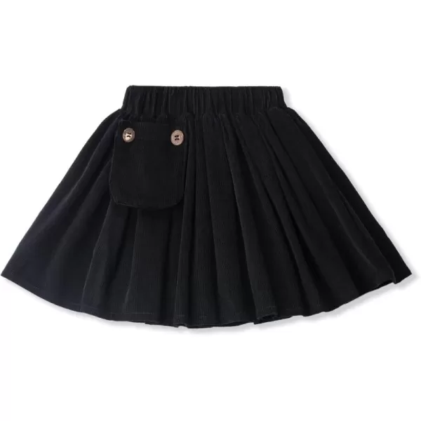 WELAKEN Girls and Toddlers Corduroy Short Mini SkirtPblack corduroy