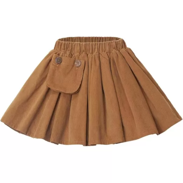 WELAKEN Girls and Toddlers Corduroy Short Mini SkirtPkhaki corduroy
