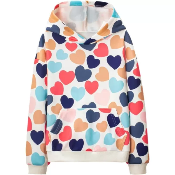 WELAKEN Girls and Toddlers Pullover Hoodie SweatshirtHeart Printed10Y
