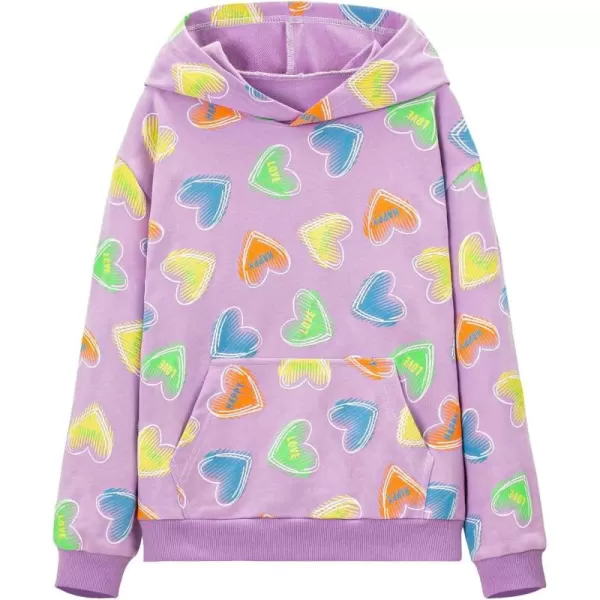 WELAKEN Loved Letter Print Sweatshirt for Baby Girl Toddler ampamp Kids Pullover HoodiesHeart purple