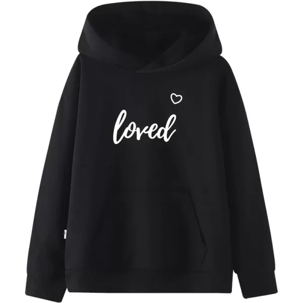 WELAKEN Loved Letter Print Sweatshirt for Baby Girl Toddler ampamp Kids Pullover HoodiesLovedblack