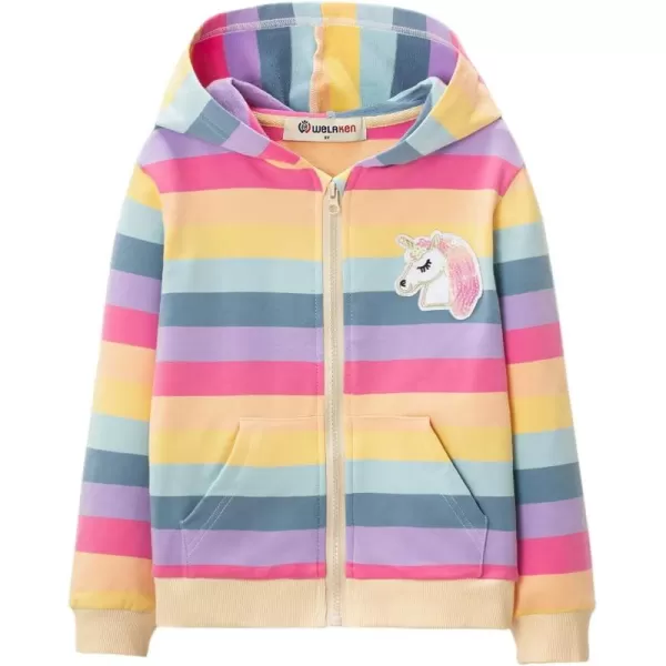 WELAKEN Unicorn Sweatshirts for Girls Toddler ampamp Kids II Little Girls Pullover Tops Sweaters ampamp HoodiesArainbow Zipper