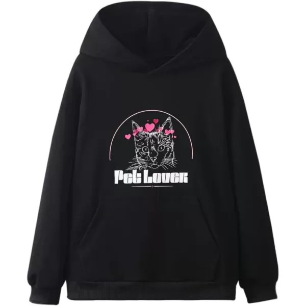 WELAKEN Unicorn Sweatshirts for Girls Toddler ampamp Kids II Little Girls Pullover Tops Sweaters ampamp HoodiesCatsblack