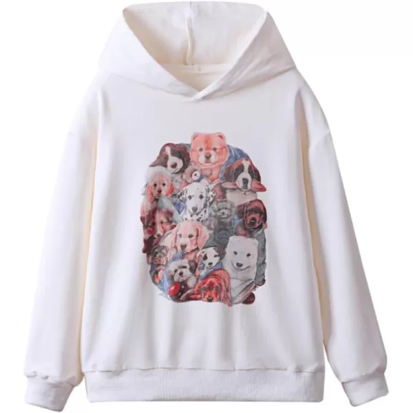 WELAKEN Unicorn Sweatshirts for Girls Toddler ampamp Kids II Little Girls Pullover Tops Sweaters ampamp HoodiesDogswhite