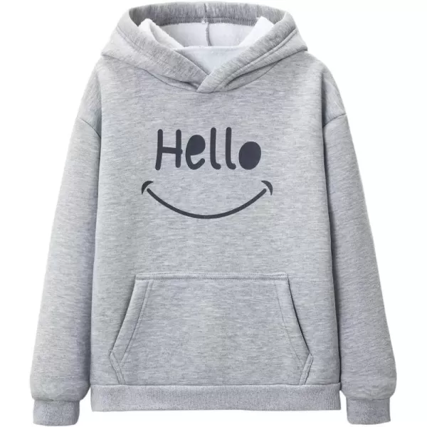 WELAKEN Unicorn Sweatshirts for Girls Toddler ampamp Kids II Little Girls Pullover Tops Sweaters ampamp HoodiesFleecegrey hello