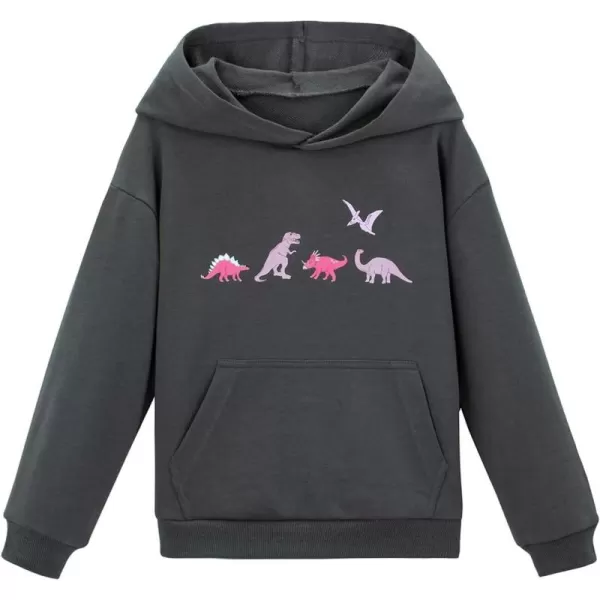 WELAKEN Unicorn Sweatshirts for Girls Toddler ampamp Kids II Little Girls Pullover Tops Sweaters ampamp HoodiesGrey dinosaur