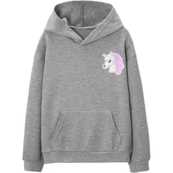 WELAKEN Unicorn Sweatshirts for Girls Toddler ampamp Kids II Little Girls Pullover Tops Sweaters ampamp HoodiesGrey unicorn