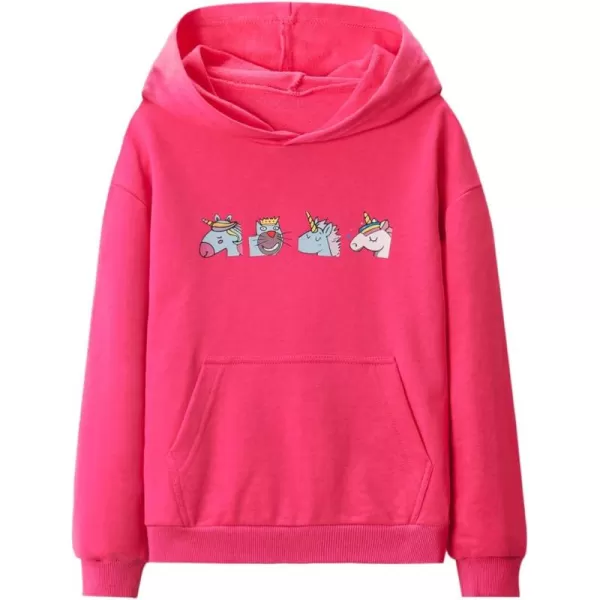 WELAKEN Unicorn Sweatshirts for Girls Toddler ampamp Kids II Little Girls Pullover Tops Sweaters ampamp HoodiesHot Pink unicorns