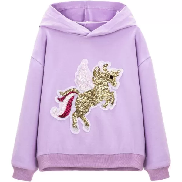 WELAKEN Unicorn Sweatshirts for Girls Toddler ampamp Kids II Little Girls Pullover Tops Sweaters ampamp HoodiesPurple unicorn