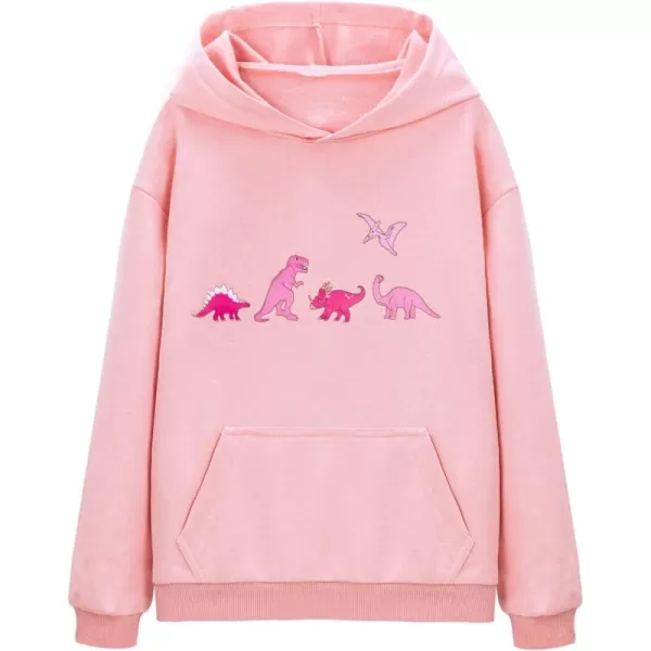 WELAKEN Unicorn Sweatshirts for Girls Toddler ampamp Kids II Little Girls Pullover Tops Sweaters ampamp HoodiesRose Pink dinosaur