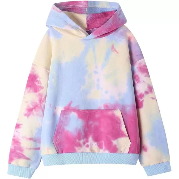 WELAKEN Unicorn Sweatshirts for Girls Toddler ampamp Kids II Little Girls Pullover Tops Sweaters ampamp HoodiesTie Dye  Hot Pink