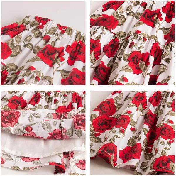Floral Long Skirt for Girls Toddler ampamp Kids ampamp Teens II Girls ALine Skirts67Y WhiteRose