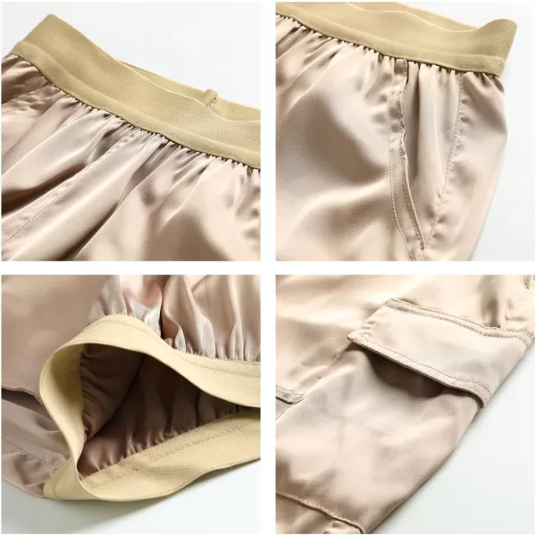 Lightweight Silky Jogger Pants for Girls Kids ampamp Toddler Warm Weather Cargo Loose High Waisted PantsBright Khaki