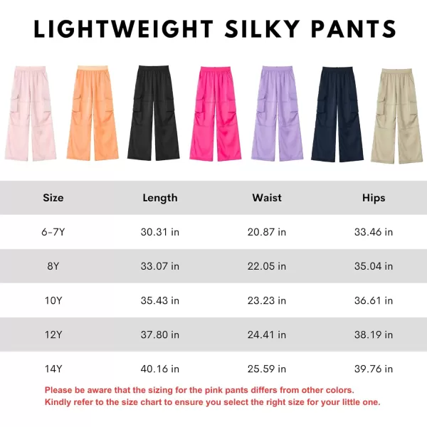 Lightweight Silky Jogger Pants for Girls Kids ampamp Toddler Warm Weather Cargo Loose High Waisted PantsGreen