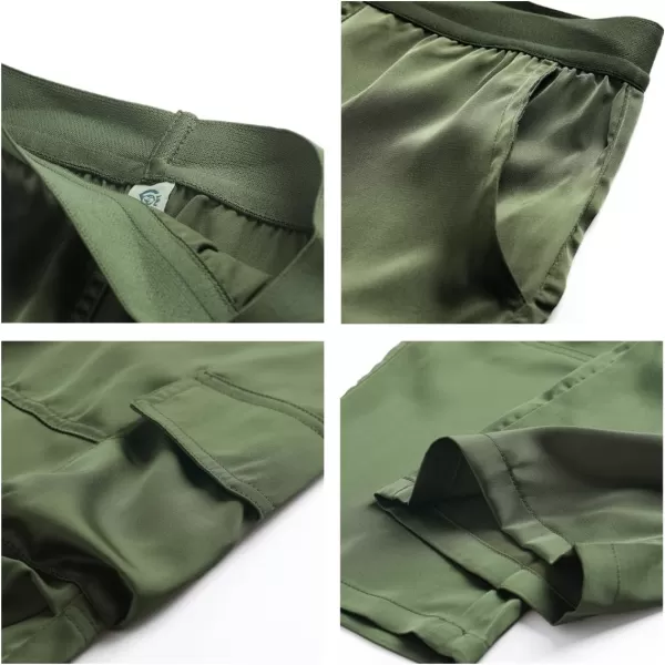 Lightweight Silky Jogger Pants for Girls Kids ampamp Toddler Warm Weather Cargo Loose High Waisted PantsGreen
