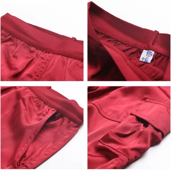 Lightweight Silky Jogger Pants for Girls Kids ampamp Toddler Warm Weather Cargo Loose High Waisted PantsRed