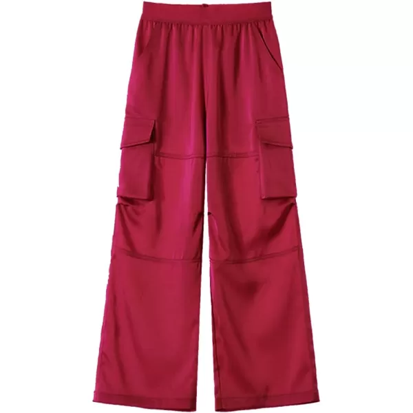 Lightweight Silky Jogger Pants for Girls Kids ampamp Toddler Warm Weather Cargo Loose High Waisted PantsRed