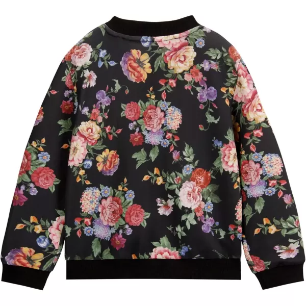 WELAKEN Floral Jacket for Girls Kids ampamp Toddler II Little Girls Lightweight Jackets OuterwearBlack