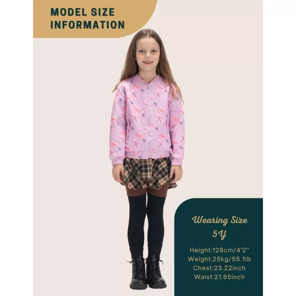 WELAKEN Floral Jacket for Girls Kids ampamp Toddler II Little Girls Lightweight Jackets OuterwearPurple butterfly