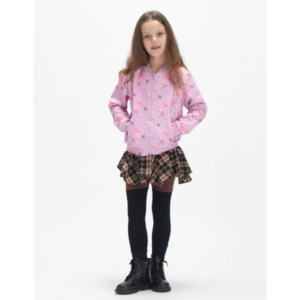WELAKEN Floral Jacket for Girls Kids ampamp Toddler II Little Girls Lightweight Jackets OuterwearPurple butterfly