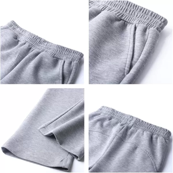 WELAKEN Girls Flare Sweatpants Elastic Waist Bootcut Casual Jogger Pants with PocketsGrey