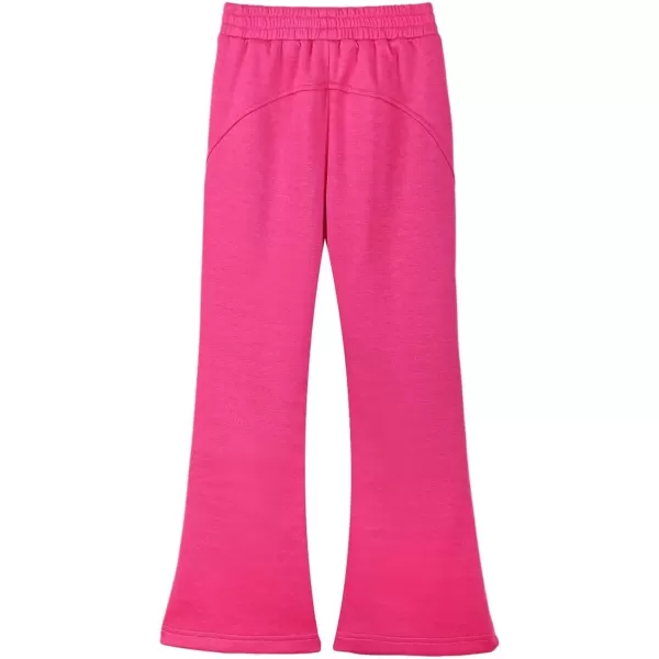 WELAKEN Girls Flare Sweatpants Elastic Waist Bootcut Casual Jogger Pants with PocketsHot Pink