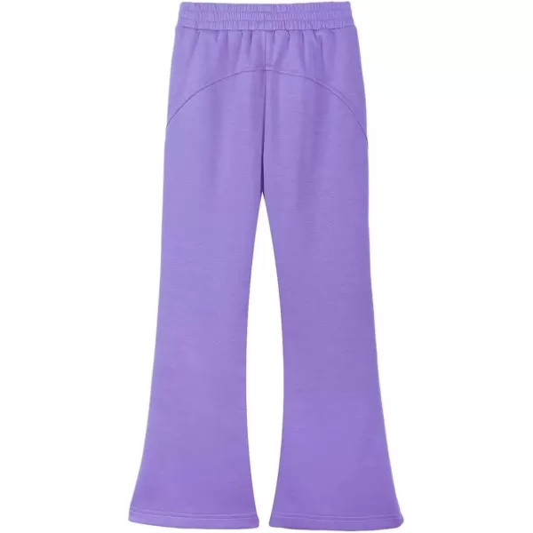 WELAKEN Girls Flare Sweatpants Elastic Waist Bootcut Casual Jogger Pants with PocketsPurple