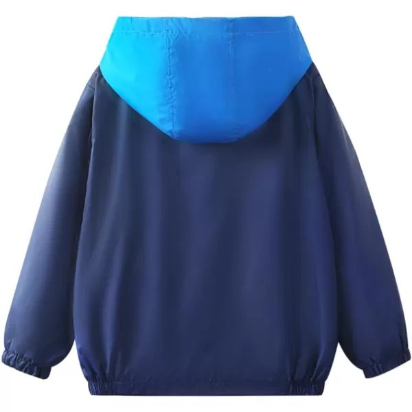 WELAKEN Lightweight Jacket for Boys Kids ampamp Toddler II Girls Print Waterresistant JacketBlue colorblock